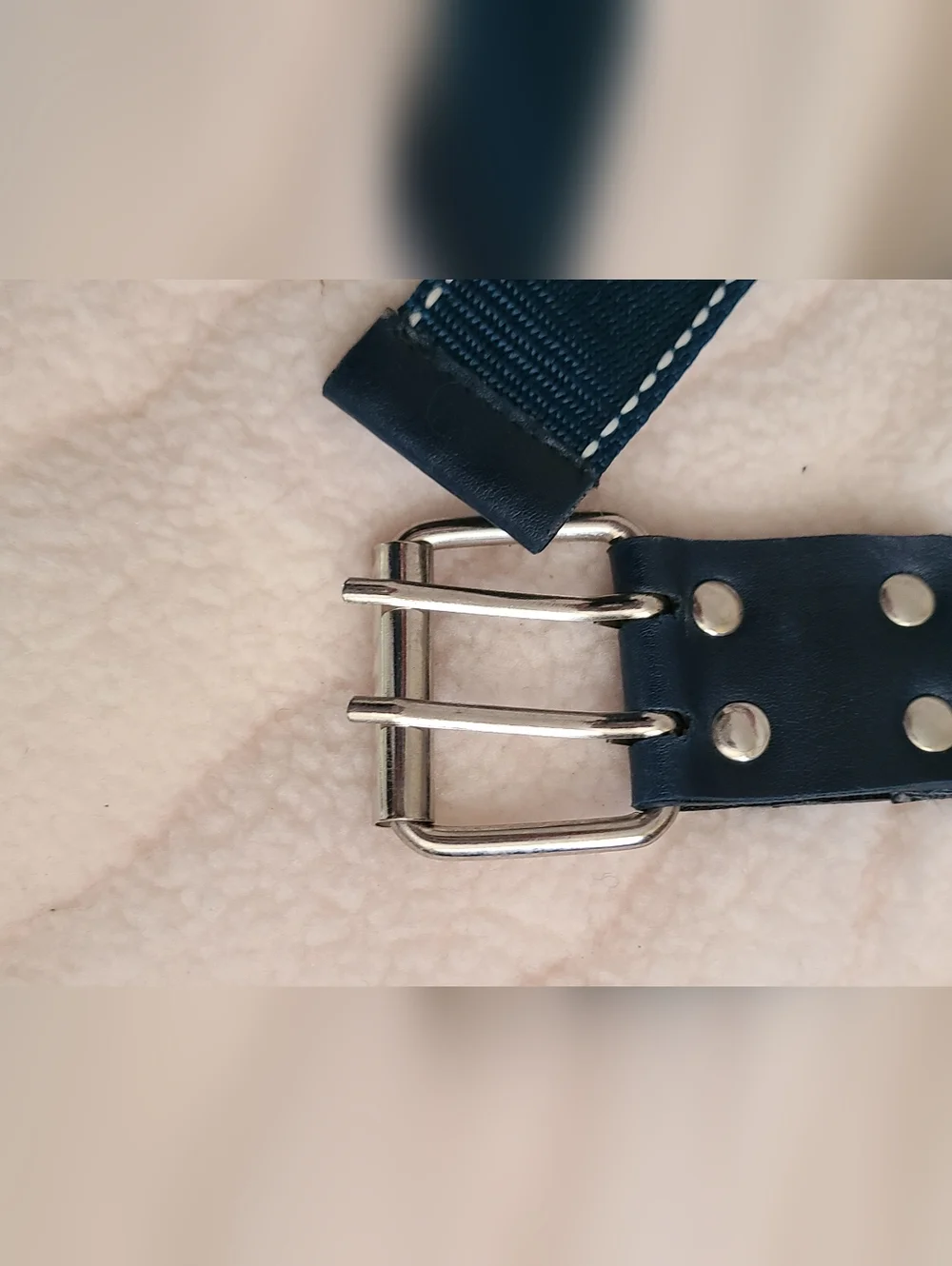 Y2K Women/Teen/Child Blue Webbed Casual Belt w/Silver Studs/Grommets/Beads